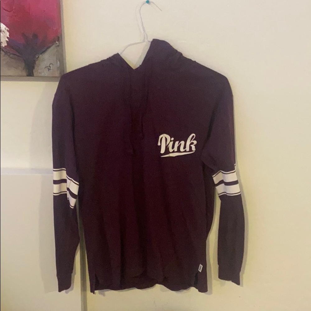 Maroon long sleeve with hoodie